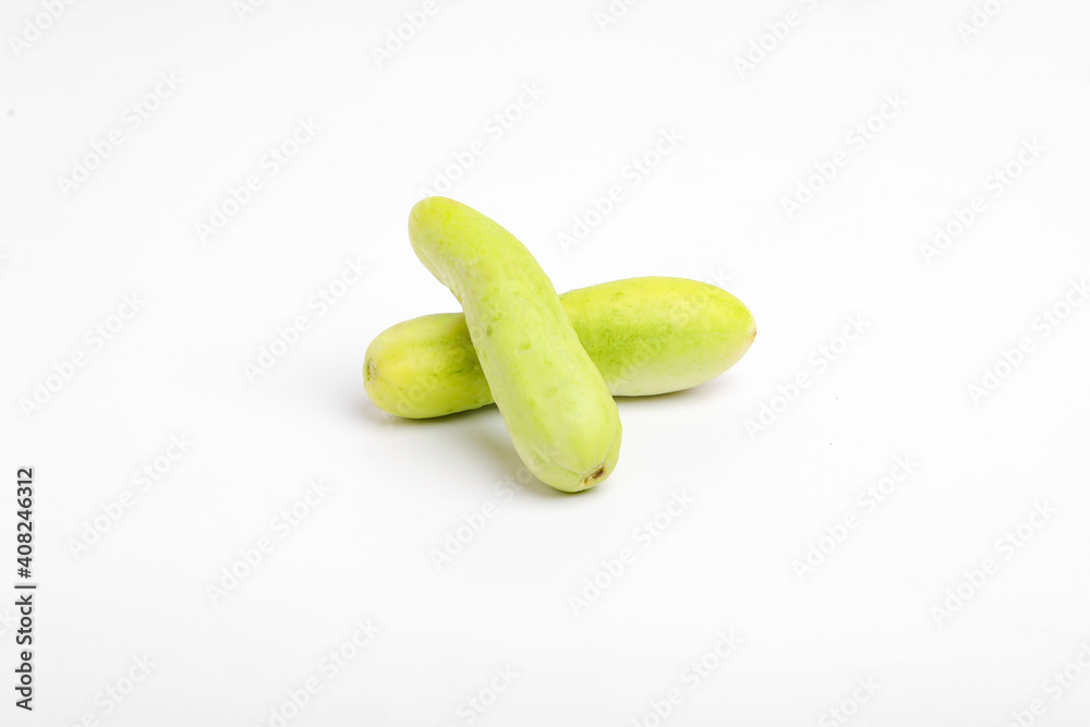 Two cucumbers on an isolated white background Two cucumbers on an isolated white background