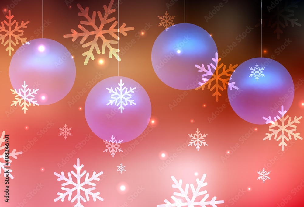 Light Red, Yellow vector backdrop in holiday style. Light Red, Yellow vector backdrop in holiday style.
