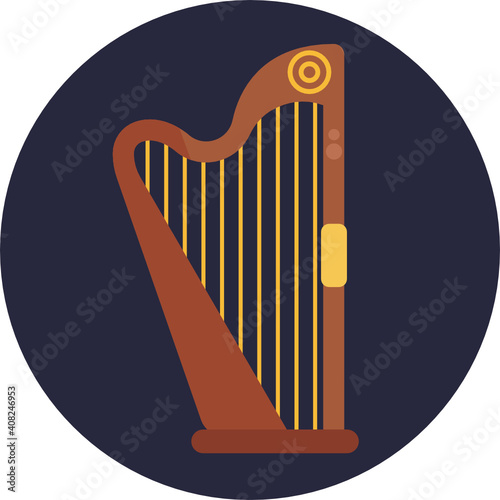 harp icon musical instrument vector