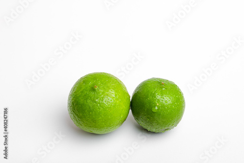 Fresh lime isolated on white background