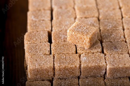 Brown sugar cubes. Natural brown sugar cubes.