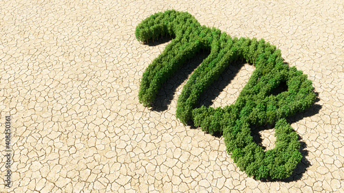 Concept or conceptual group of green forest tree on dry ground background as sign of virgo zodiac sign. A 3d illustration symbol for  esoteric, the mystic, the power of prediction of astrology