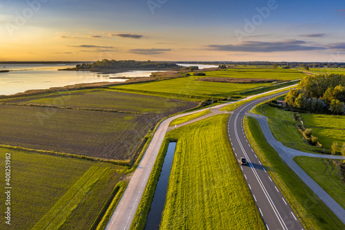 Aerial view of Coastal region IJsselmeer