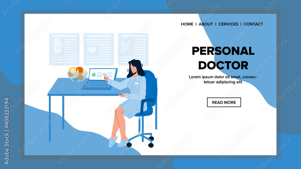 Personal Doctor In Clinic Medical Cabinet Vector