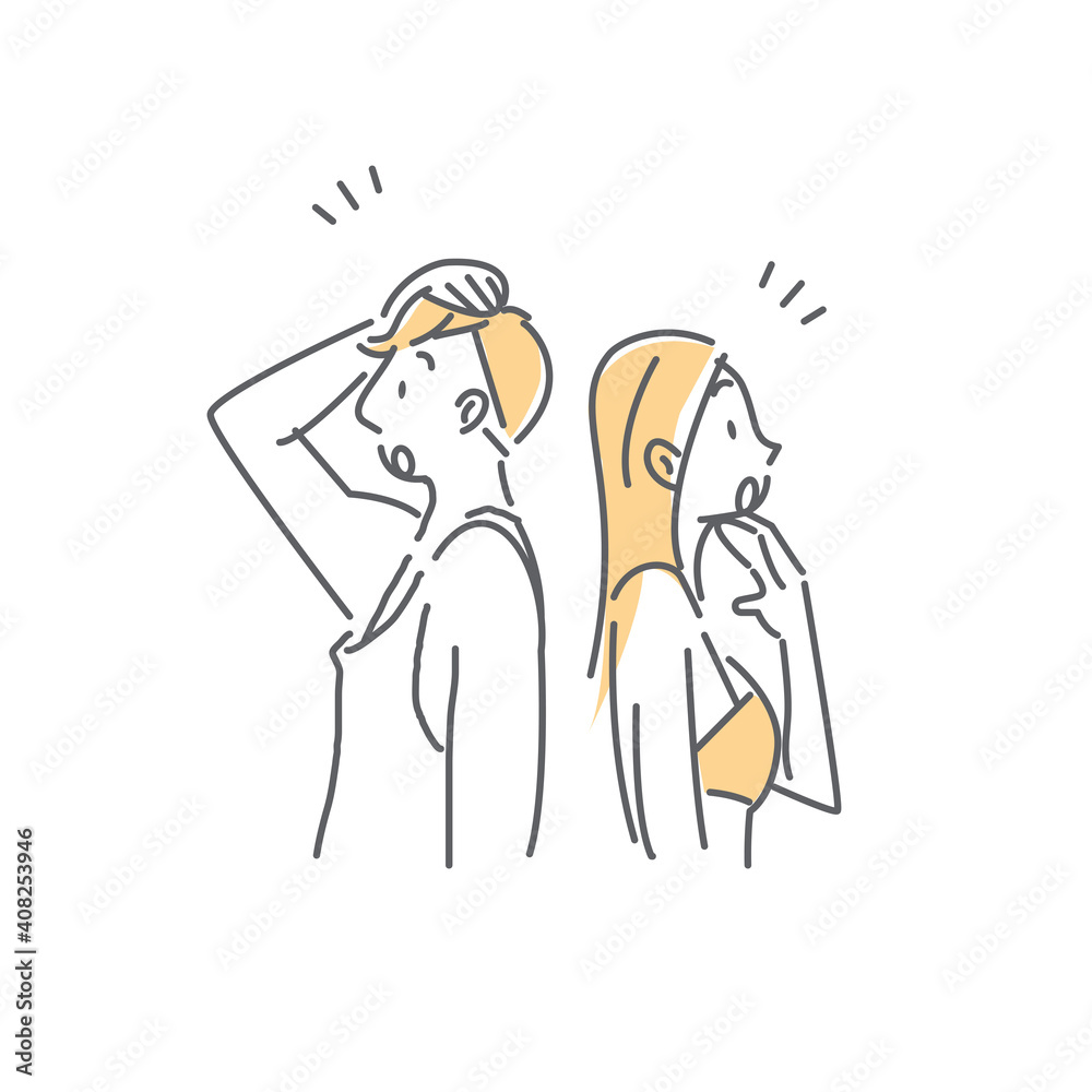 safe sexに関するカップルのシンプルで健康的な線画イラスト safe sexに関するカップルのシンプルで健康的な線画イラスト