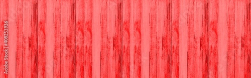 Panorama of Old red vintage wooden wall pattern and seamless background