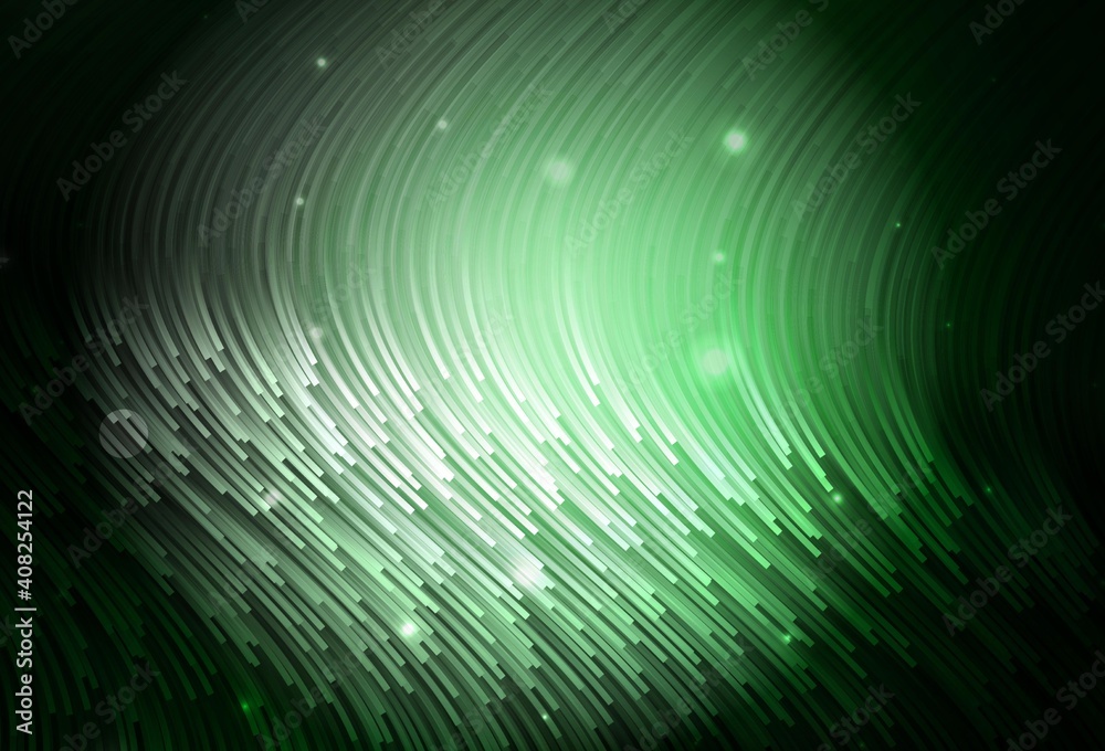 Fototapeta premium Dark Green vector texture with bent lines.