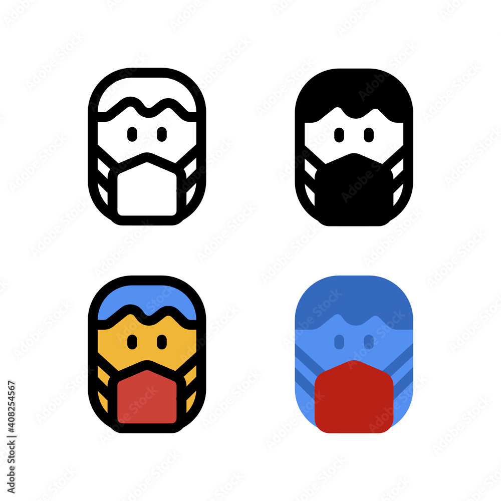 Wear a Mask for Protection and Preventive Icon, Logo, and illustration