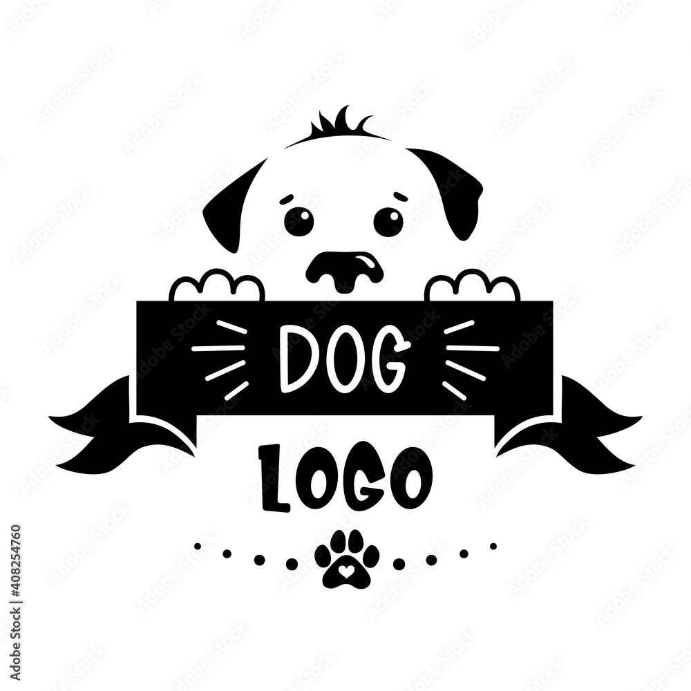 Dog Logo With Place For Text Or Quote Vector Dog Face Silhouette top-dog-name-in-2022