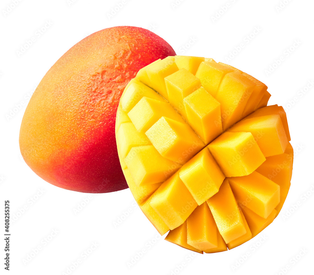 Fresh ripe mango falling in the air Fresh ripe mango falling in the air