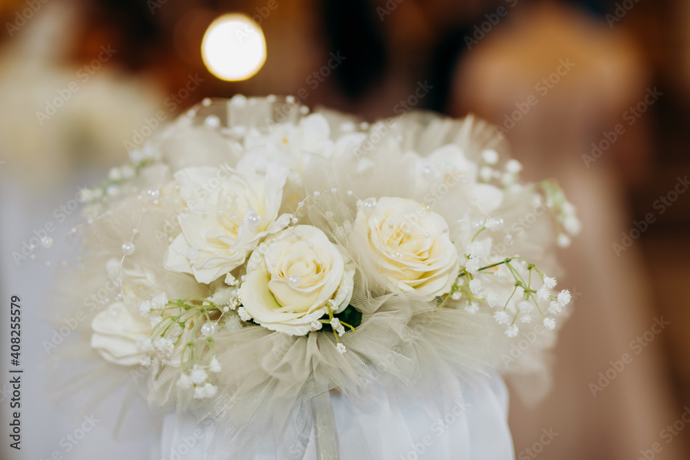 Arrangement of flowers in the wedding hall Arrangement of flowers in the wedding hall