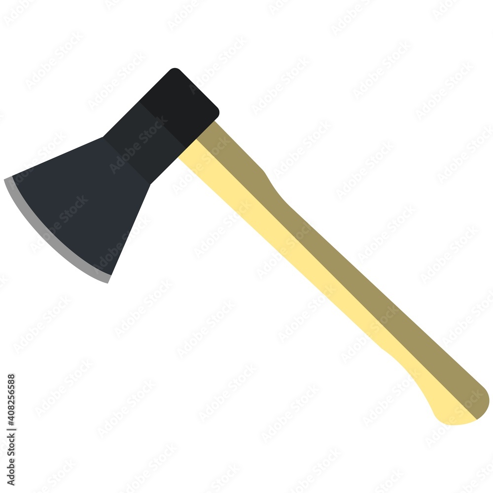 Axe icon, flat vector isolated illustration. Garden tool. Farming equipment. Axe icon, flat vector isolated illustration. Garden tool. Farming equipment.