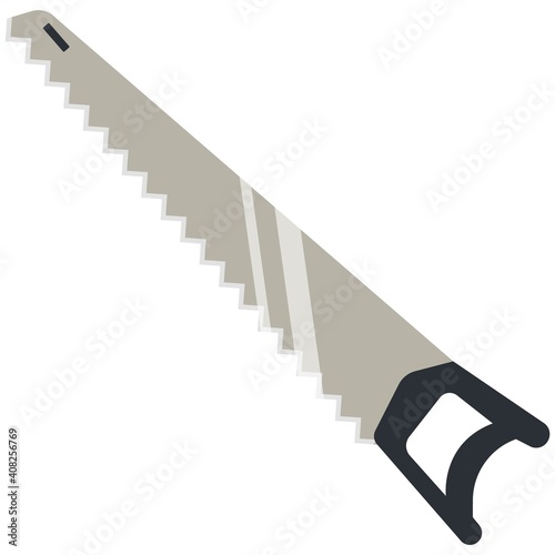 Pruning saw icon, flat vector isolated illustration. Garden tool. Farming equipment.