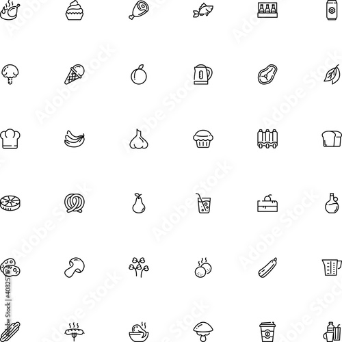 icon vector icon set such as: clip, french, pear, suillus, loaf, preparation, espresso, sauce, martini, filled, butternut, cappelletti, ocean, pasta, brown, shake, kitchenware, wildlife, cavatappi