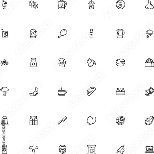icon vector icon set such as: shiitake, ripe, pod, amanita caesarea, arabica, electrical, cookie, croissant, line icon, parmesan, clip art, syrup, eggshell, argentinian, soft, catch, color, can