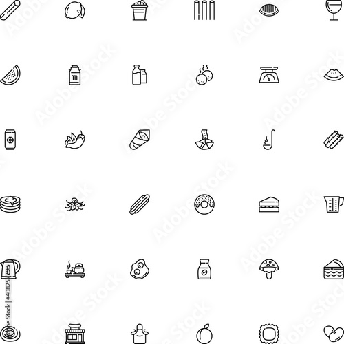 icon vector icon set such as: mexican, cookie, instant, seaweed, carbohydrates, omelette, window, grill, half, foliage, jug, storefront, foodstuff, professional, decoration, internet, yolk, agaric