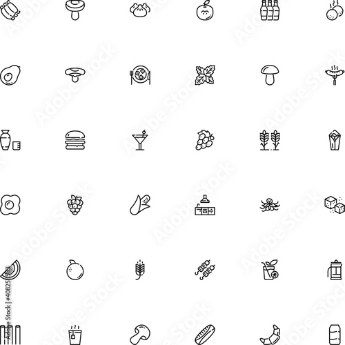 icon vector icon set such as: aluminium, farfalle, lump, pastry, apple, gas, monochrome, editable, tortilla, shake, ethnic, short, dumpling, orange fruit, room, cooker, decor, form, lasagne, bunch