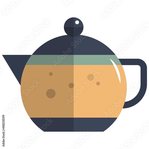 Teapot, coffee serving pot icon, flat vector isolated illustration.