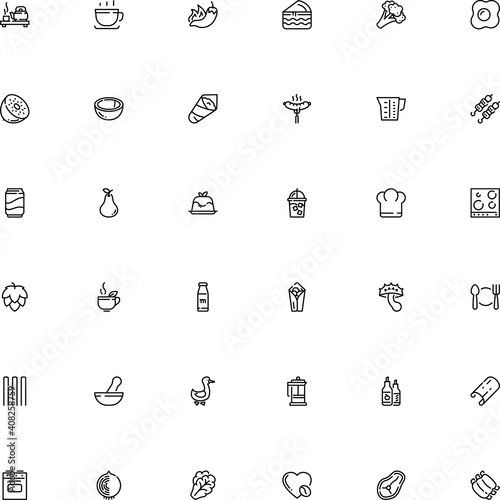 icon vector icon set such as  dairy  chanterelle  sausage  lamb  mortar and pestle icon  ketchup  cinnamon quills  coco  scrambled  sticks  colorful  animal  milkshake  vector illustration  cute