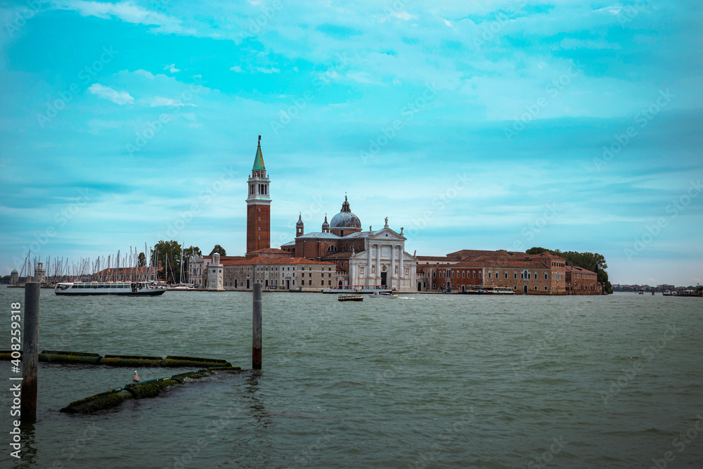 Cathedral of San Giorgio Maggiore on an island in Venice. view of San Giorgio Maggiore