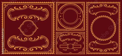 Vintage borders bundle, these parts can be used for postcards and any packages in vintage style as well as for many other uses.