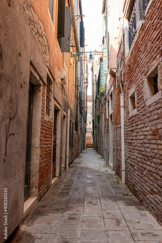 typical Venetian street. narrow street of venice