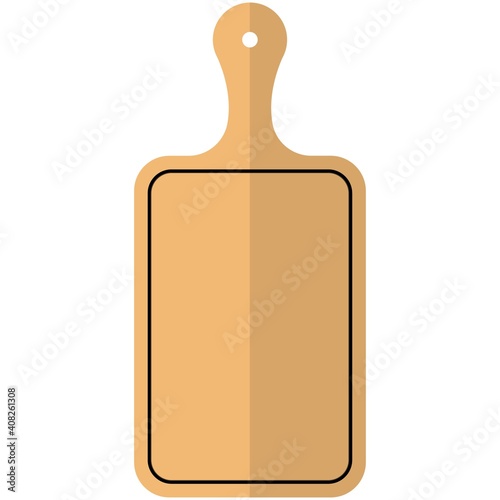 Kitchen cutting board icon, flat vector isolated illustration. Kitchen cooking utensils.