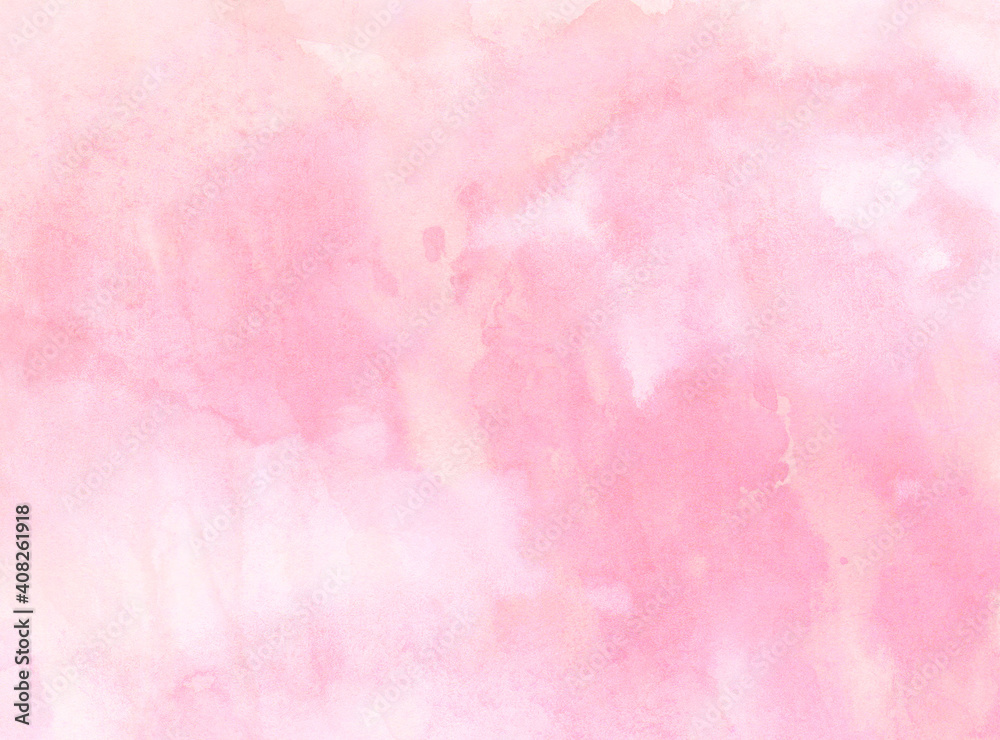 Watercolor pink abstract painting with stains and paper texture Watercolor pink abstract painting with stains and paper texture