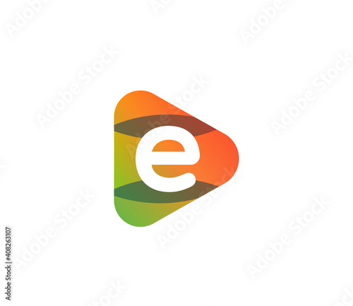 Free Download Orange Color Play E Letter Entertainment Concept - GFXLoad