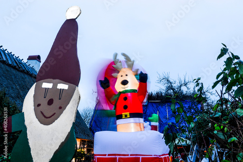 Happy Christmas. Decoration in a garden