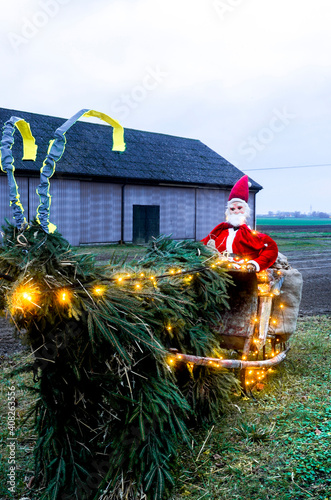 Santa_on_his_sledge. A Christmas decoration