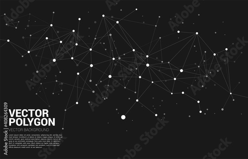Network Connecting dot polygon background. Concept of Networking technology and futuristic style.