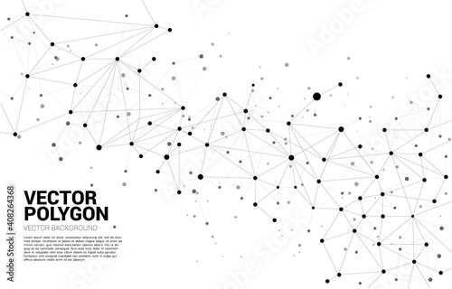 Network Connecting dot polygon background. Concept of Networking technology and futuristic style.