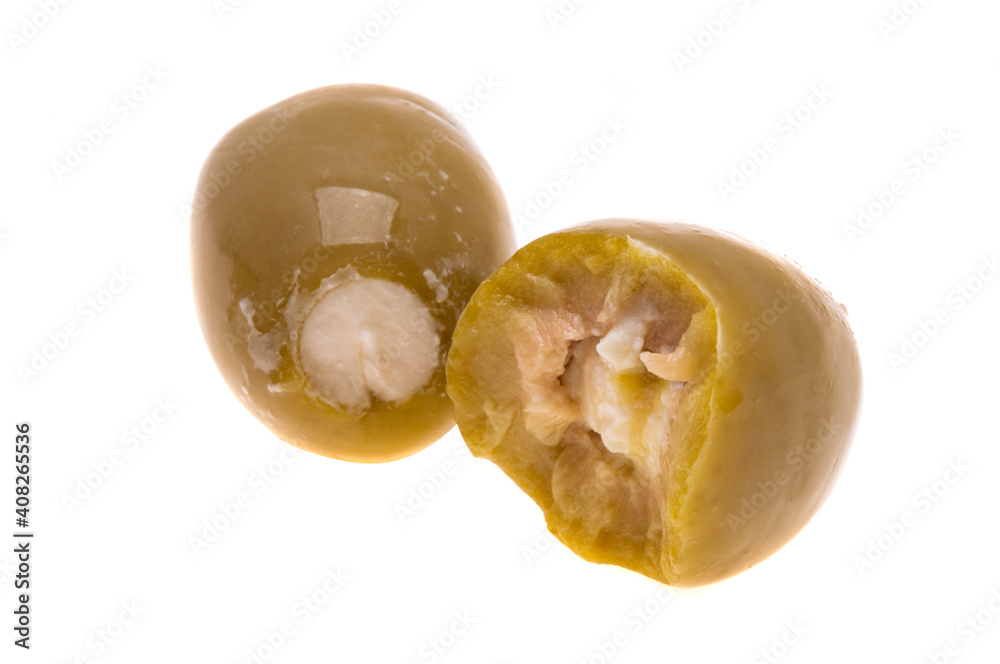 olives stuffed with cheese isolated olives stuffed with cheese isolated