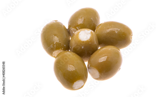 olives stuffed with cheese isolated
