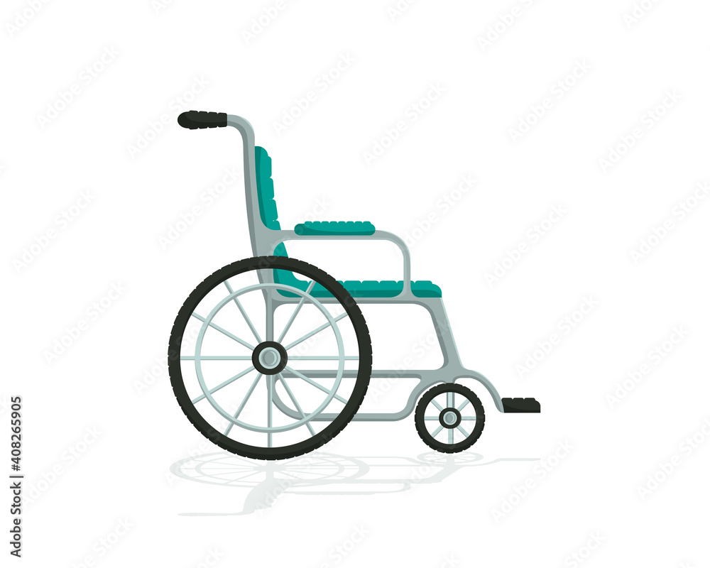 wheelchair vector design. Hospital wheelchair with realistic design style