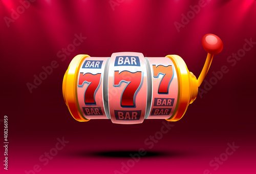 Slot machine coins wins the jackpot. 777 Big win casino concept. Vector