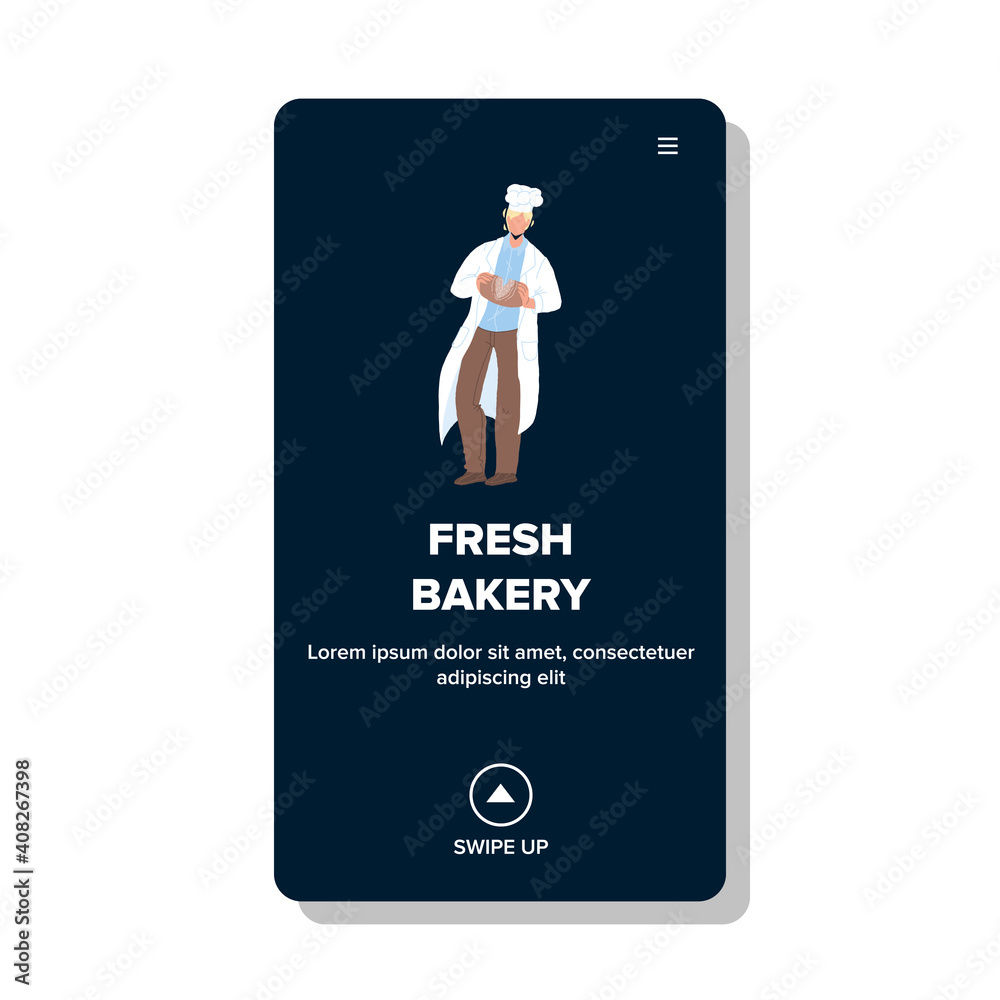 Fresh Bakery Bread Food Holding Baker Man Vector Fresh Bakery Bread Food Holding Baker Man Vector