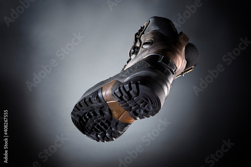 Mountain sport shoe closeup