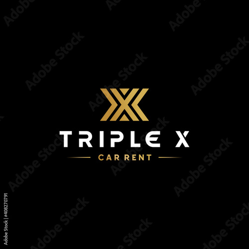 Triple X vector logo template in luxury style for Business