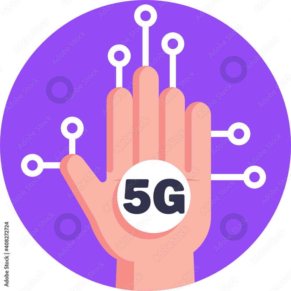 Fototapeta premium 5G internet network vector logo icon