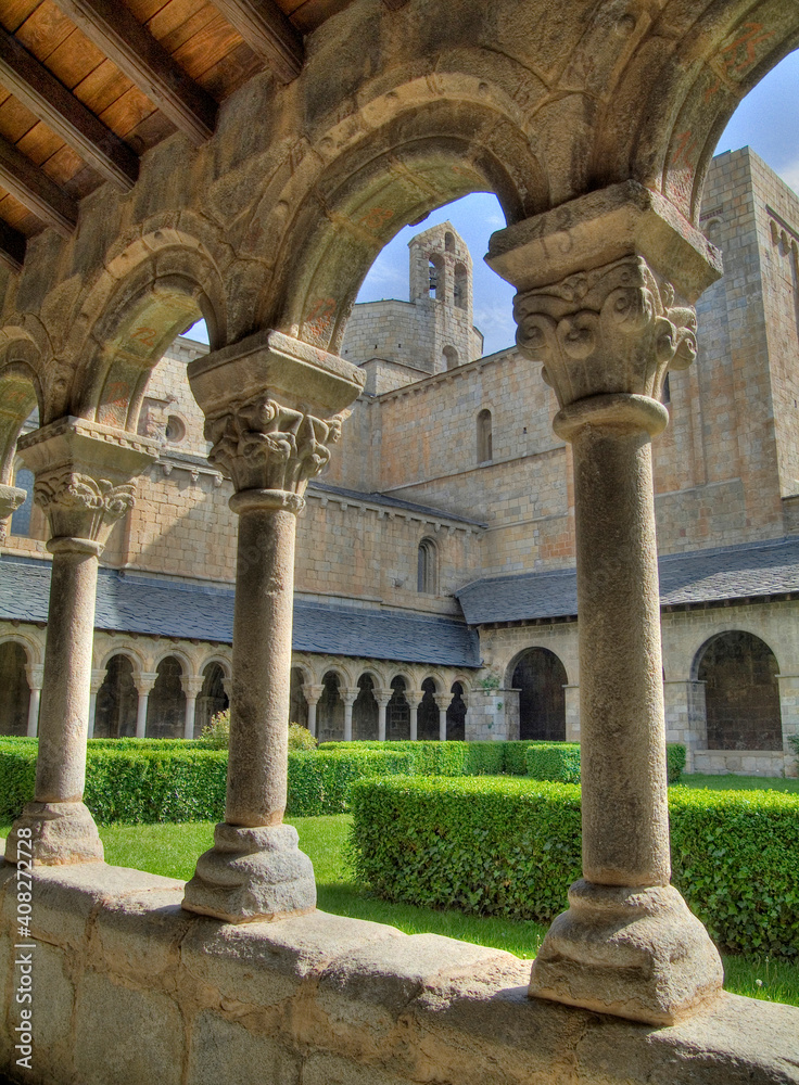 Détail du cloître du monastère de La Seu d'Urgell, Espagne