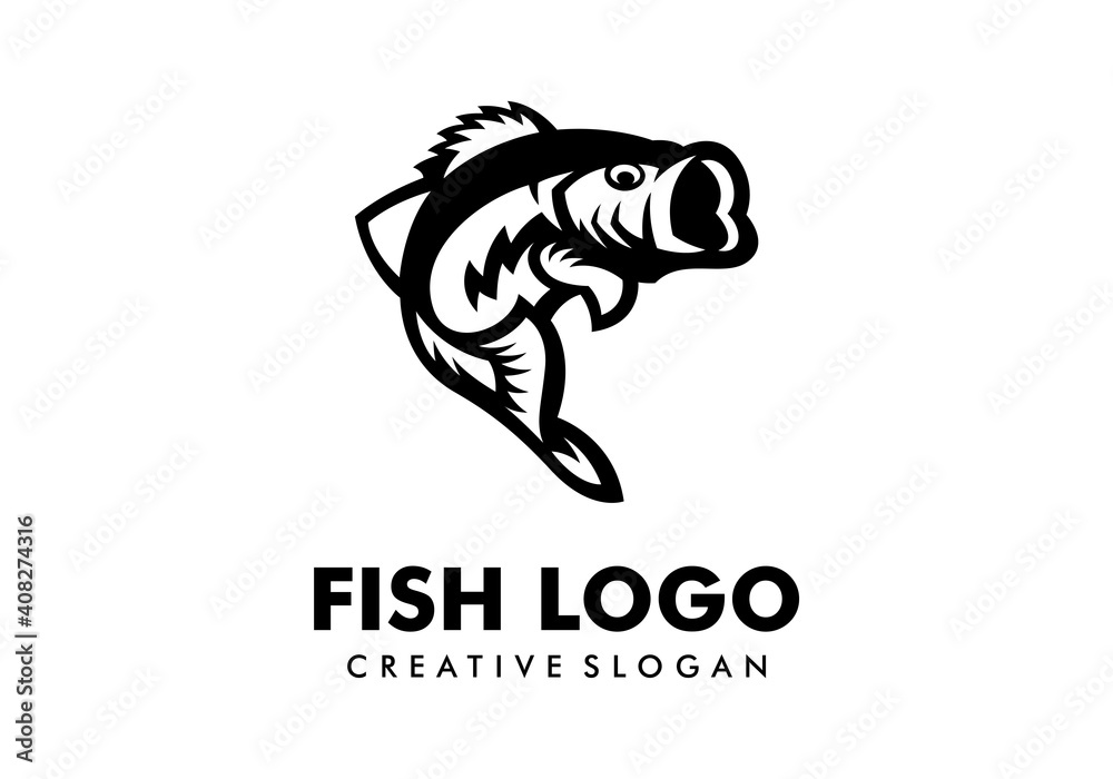 Awesome Silhouette Fish Logo Design Template Awesome Silhouette Fish Logo Design Template