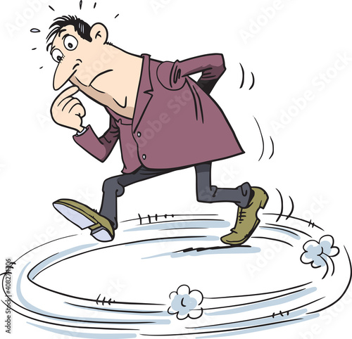 Stressed man, businessman, vector illustration