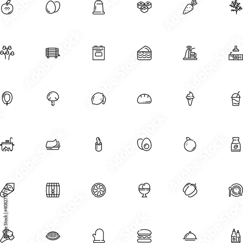 icon vector icon set such as: cress, twig, sodium, mediterranean, dough, broccoli, roll, serving, cocktail, squeeze, rectangular, lager, carrot, macaroni, wheat, cappuccino, spicy, watercress, pint