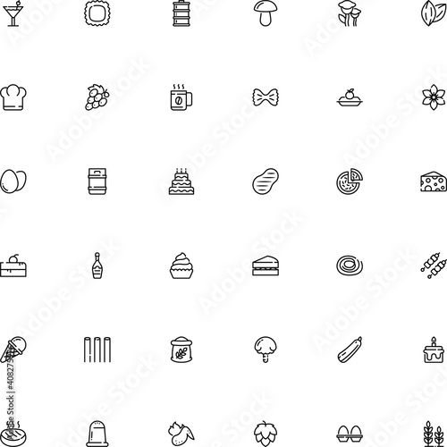 icon vector icon set such as: botanical, strip, clothing, pumpkin, gourmet, espresso, farm, apple, plate, drawn, homemade, fashion, new, cereal, t-bone, cocktail, powder, cutlet, lamb, carbohydrate