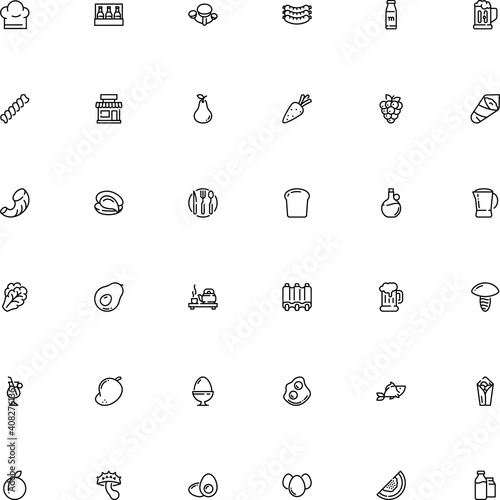 icon vector icon set such as: ripe, birch, sale, wear, sushi, pack, dry, arab, nori, clothing, summer, colorful, toadstool, honey, italian food, ethnic, rice, cocktail, picnic, front, pear, blue