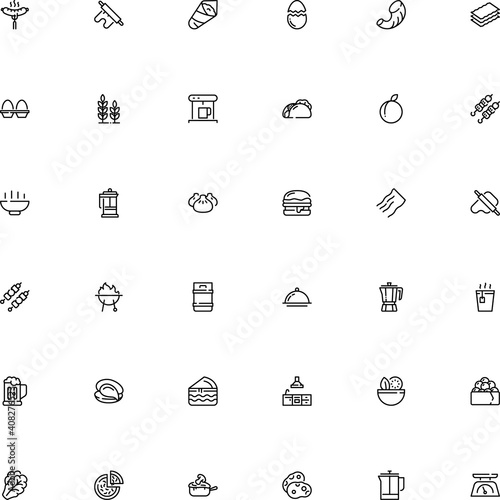 icon vector icon set such as: cooked, boiled, arugula, catering, stove, coffeemaker, can, tray, ale, broken, cell, korean, outdoor, barrel, scullery, thin, abstract, protein, microorganism, measure