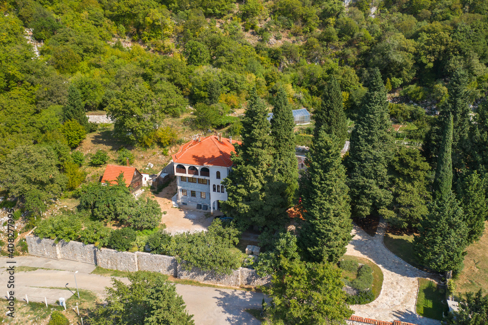 Dulevo Convent on Mount Chelobrdo. View from above. Montenegro