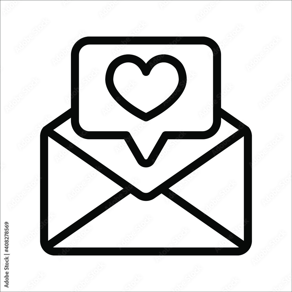 Notification Like icon. Social network app icon. Vector illustration on white background. color editable Notification Like icon. Social network app icon. Vector illustration on white background. color editable